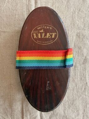 Vintage Miller's Valet England Collectible Horse Grooming Brush Rainbow Strap